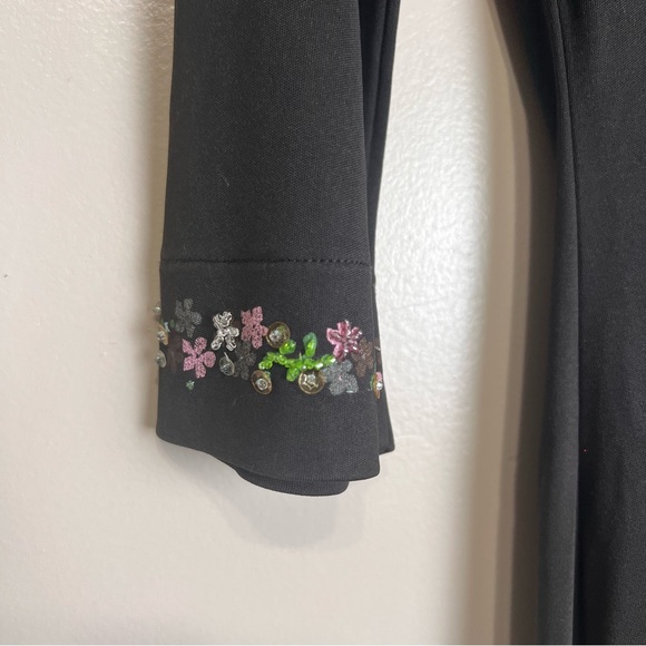 Versus Versace Black Midi Dress with Embroidered Cuffs Size 28/42 (USA 6) GUC - Picture 3 of 7